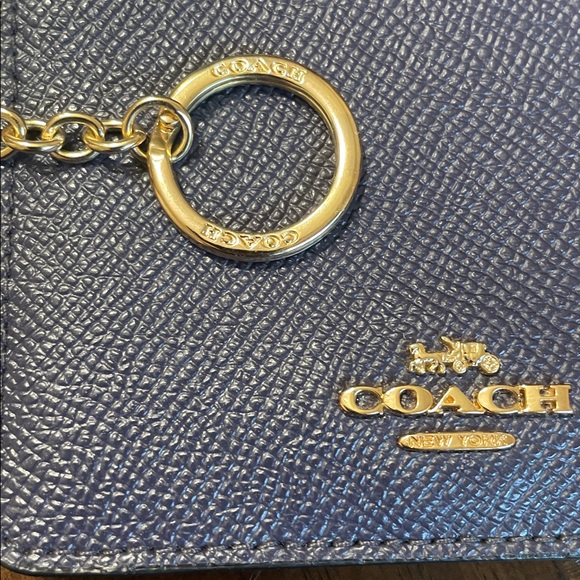 Coach Dark Blue Leather Keychain Wallet - Picture 4 of 4